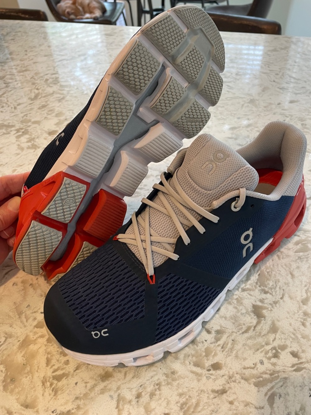 On Running Men’s Cloudflyer Shoes - Navy/Gray/Red-orange